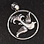 Antique Silver 'Swallow' Hoop Earrings - 5cm Diameter - view 3