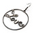 Gun Metal 'Love' Hoop Earrings - 4.5cm Diameter - view 4