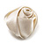 Large Bridal Fabric Rose Stud Earrings (Silver Tone Finish) - 3cm Diameter - view 5
