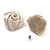 Large Bridal Fabric Rose Stud Earrings (Silver Tone Finish) - 3cm Diameter - view 7