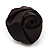 Large Stylish Fabric Rose Stud Earrings (Silver Tone Finish) - 3cm Diameter - view 5