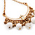 Gold Plated White Bead Chandelier Earrings - 8cm Drop - view 6