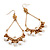 Gold Plated White Bead Chandelier Earrings - 8cm Drop - view 8