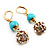 Gold Plated Crystal Ball Drop Earrings - 4cm Length - view 6