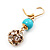 Gold Plated Crystal Ball Drop Earrings - 4cm Length - view 4