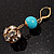 Gold Plated Crystal Ball Drop Earrings - 4cm Length - view 11