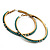 Gold Plated Turquoise Coloured Glass Bead Hoop Earrings - 6.5cm Diameter - view 4