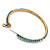 Gold Plated Turquoise Coloured Glass Bead Hoop Earrings - 6.5cm Diameter - view 7