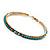Gold Plated Turquoise Coloured Glass Bead Hoop Earrings - 6.5cm Diameter - view 9