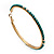 Gold Plated Turquoise Coloured Glass Bead Hoop Earrings - 6.5cm Diameter - view 12