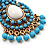 Gold Plated Turquoise Coloured Acrylic Bead Chandelier Earrings - 6.5cm Drop - view 5
