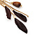 Long Wood, Swallow, Feather, Rose & Heart Drop Earrings - 13cm Length - view 5