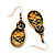Burn Gold Animal Print Floral Drop Earrings - 4.5cm Length - view 3