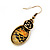 Burn Gold Animal Print Floral Drop Earrings - 4.5cm Length - view 4