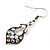 Burn Silver AB Crystal Drop Earrings - 4cm Length - view 4