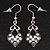 Burn Silver AB Crystal Drop Earrings - 4cm Length