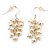 Delicate White Freshwater Pearl Cluster Drop Earrings (Silver Plated) - 3.5cm Drop - view 3