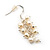 Delicate White Freshwater Pearl Cluster Drop Earrings (Silver Plated) - 3.5cm Drop - view 5