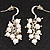 Delicate White Freshwater Pearl Cluster Drop Earrings (Silver Plated) - 3.5cm Drop