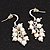 Delicate White Freshwater Pearl Cluster Drop Earrings (Silver Plated) - 3.5cm Drop - view 7