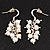 Delicate White Freshwater Pearl Cluster Drop Earrings (Silver Plated) - 3.5cm Drop - view 8