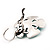 Light Teal Enamel Daisy Drop Earrings (Silver Plated Metal) - 3cm Length - view 4