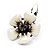 White/Black Enamel Daisy Drop Earrings (Silver Plated Metal) - 3cm Length - view 7