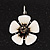 White/Black Enamel Daisy Drop Earrings (Silver Plated Metal) - 3cm Length - view 6