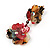 Exquisite Double Flower Acrylic Drop Earrings (Red, Black & Brown) - 6cm Length - view 8