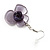 Lavender Flower Acrylic Drop Earrings (Silver Tone Finish) -5.5cm Length - view 3
