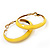 Bright Yellow Hoop Earrings (Gold Tone Metal) - 5cm Diameter - view 2