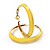 Bright Yellow Hoop Earrings (Gold Tone Metal) - 5cm Diameter