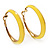 Bright Yellow Hoop Earrings (Gold Tone Metal) - 5cm Diameter - view 3