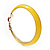 Bright Yellow Hoop Earrings (Gold Tone Metal) - 5cm Diameter - view 6