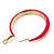 Fuchsia Hoop Earrings (Gold Tone Metal) - 5cm Diameter - view 5