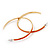 Orange Enamel Thin Hoop Earrings (Gold Plated Metal) - 6cm Diameter - view 3