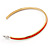 Orange Enamel Thin Hoop Earrings (Gold Plated Metal) - 6cm Diameter - view 4