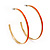 Orange Enamel Thin Hoop Earrings (Gold Plated Metal) - 6cm Diameter