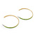 Grass Green Enamel Thin Hoop Earrings (Gold Plated Metal) - 6cm Diameter - view 4