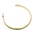 Grass Green Enamel Thin Hoop Earrings (Gold Plated Metal) - 6cm Diameter - view 3