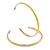 Yellow Enamel Thin Hoop Earrings (Gold Plated Metal) - 6cm Diameter - view 1