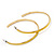 Yellow Enamel Thin Hoop Earrings (Gold Plated Metal) - 6cm Diameter - view 3
