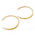 Yellow Enamel Thin Hoop Earrings (Gold Plated Metal) - 6cm Diameter - view 4