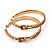 Antique Gold 'Belt' Hoop Earrings - 4.5cm Diameter - view 8