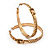 Antique Gold 'Belt' Hoop Earrings - 4.5cm Diameter - view 7