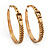 Antique Gold 'Belt' Hoop Earrings - 4.5cm Diameter - view 5