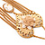 Long Chain 'Cameo' Heart Drop Earrings (Gold Plated Metal) - 13cm Length - view 6
