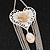 Long Chain 'Cameo' Heart Drop Earrings (Silver Plated Metal) - 13cm Length - view 4