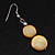 Round Double Shell Drop Earrings (Copper Coloured) - 5cm Length - view 3