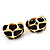 Small C-Shape Black Enamel Clip On Earrings In Gold Plated Metal - 18mm Length - view 5